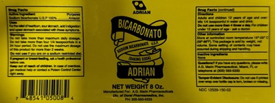 Label 8 Fl Oz (Adrian Bicarbonato 8 Oz)